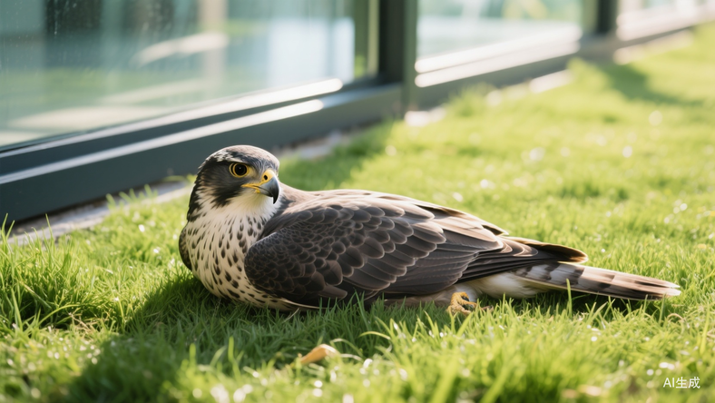 杭州居民草坪捡到“一动不动”的凤头鹰,晕厥元凶竟是玻璃窗,专家:玻璃反光成“隐形杀手”